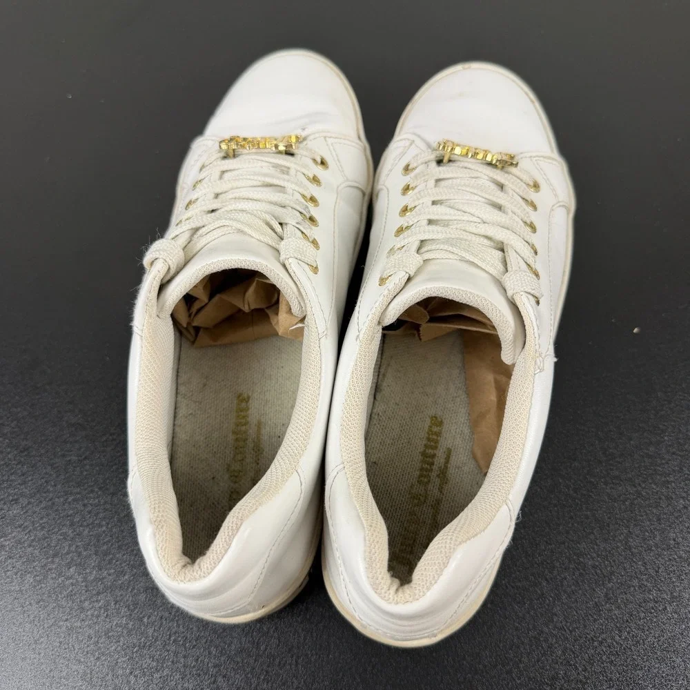 Juicy Couture JC-Chatter Shoes Womens 8M White Low Top Lace-Up Athletic Sneakers